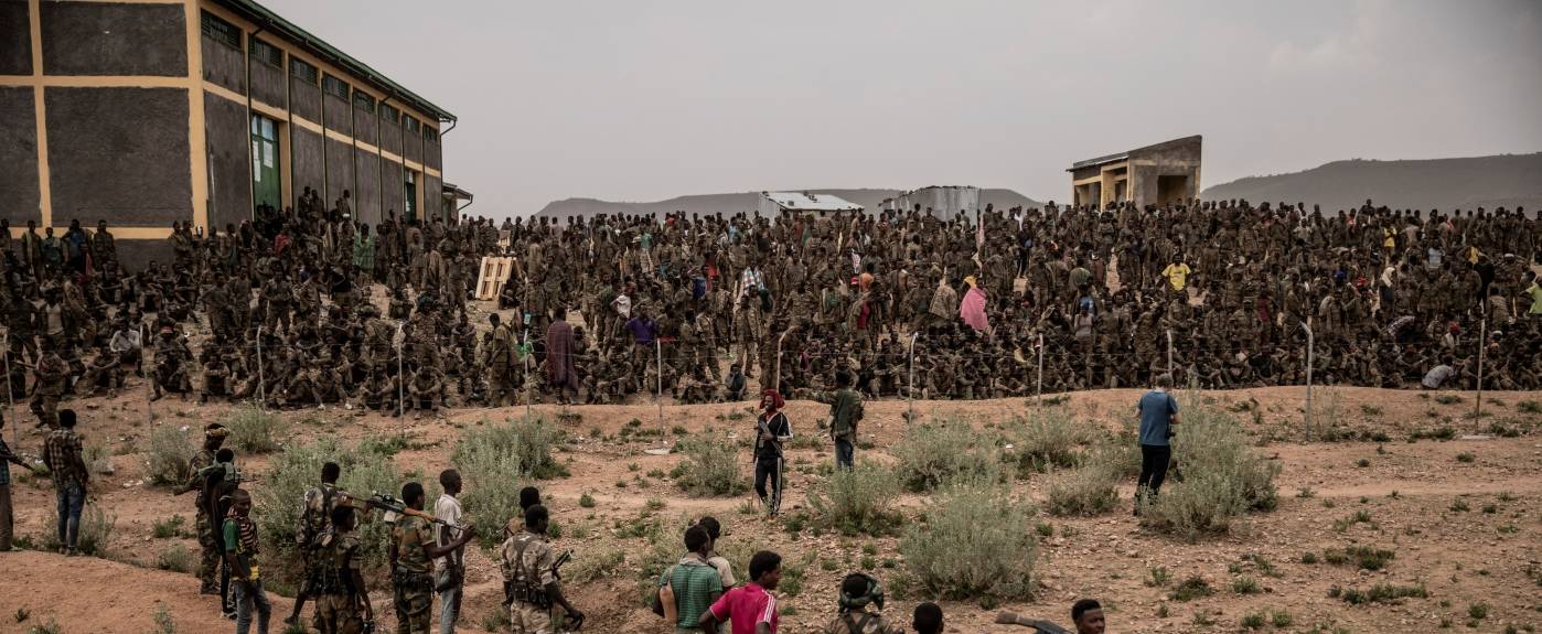 Etiopiske regeringssoldater holdes som krigsfanger af oprørsgruppen TPLF, juni 2021. Foto: Finbarr O'Reilly/The New York Times/NTB.